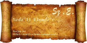 Széll Elemér névjegykártya
