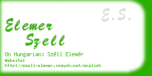 elemer szell business card